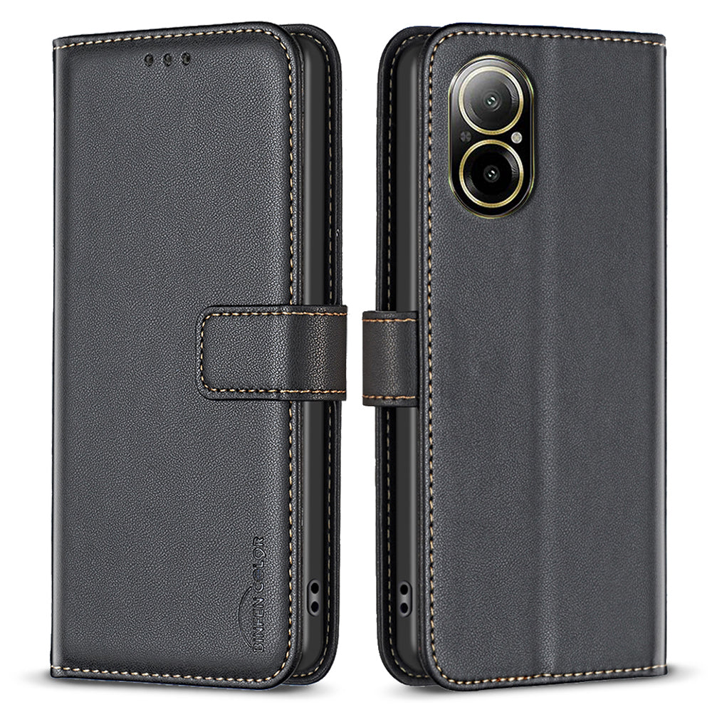BINFEN COLOR BF17 For Realme C67 4G Case Wallet Leather Folio Phone Cover with Magnetic Closure BINFEN COLOR BF17 For Realme C67 4G Case Wallet Leather Folio Phone Cover with Magnetic Closure